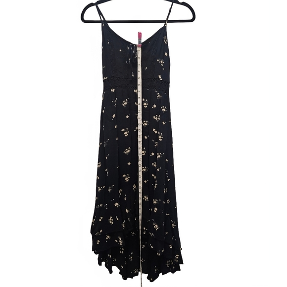 Abercrombie & Fitch Floral Hi Low Dress Black Ruffle Sundress Flower Size XSP - Picture 15 of 16